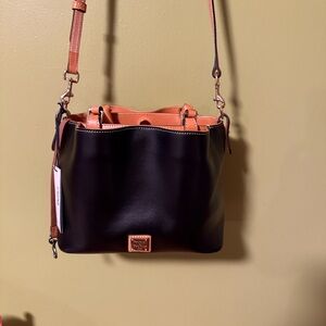 Dooney & Bourke Black Handbag with Gold Accents